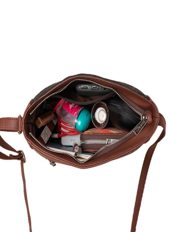 ZOUK حقيبة كتف نسائية من زوك مصنوعة يدوياً، متعددة الألوان، مطبوعة بنمط فن المغول، على شكل حرف U - Image 5